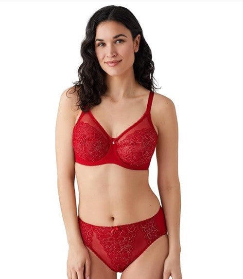Wacoal Women's Retro Chic Full-Figure Underwire Bra 34H Cherry Red 