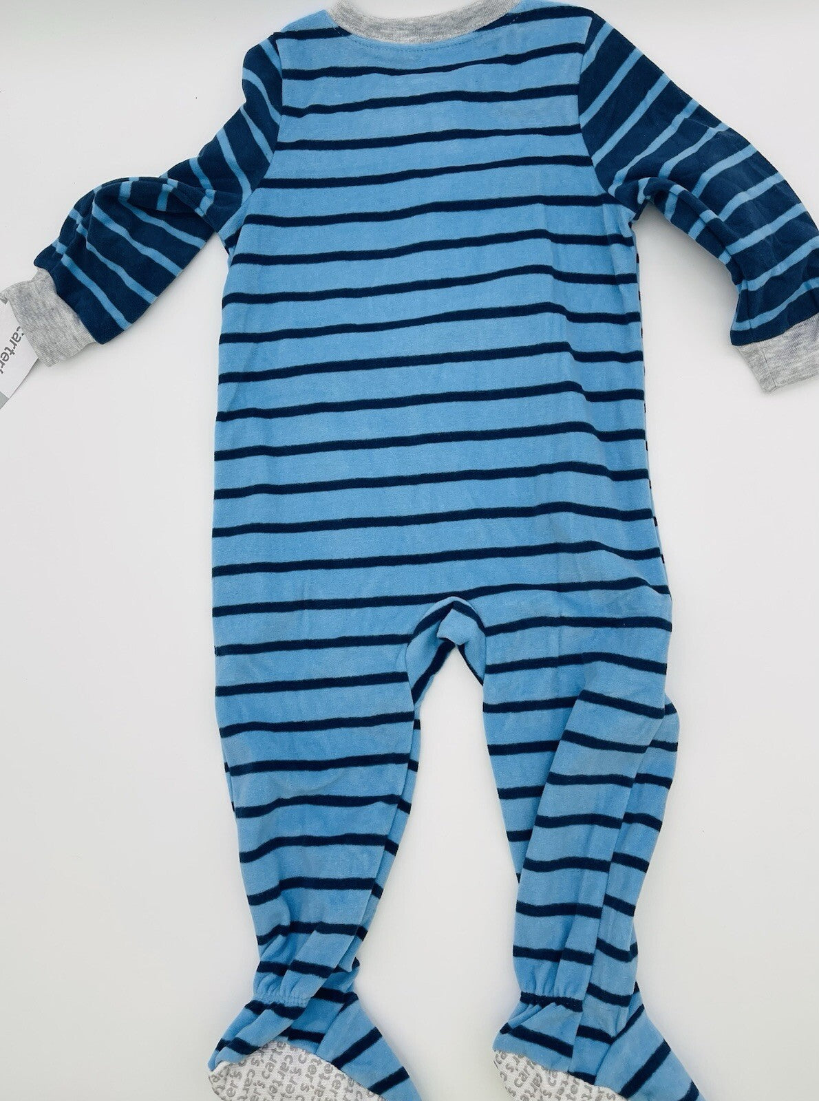 Carter's Baby Boy's Bulldog Puppy Striped Blue Pajama Sleeper, Size 24 Months
