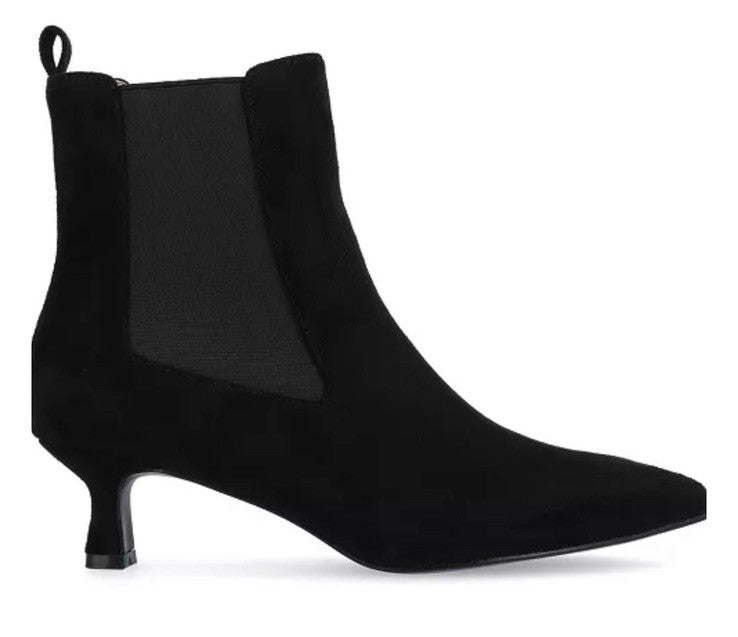 Journee Collection Women's Tenlee Pointed Toe Kitten Heel Dress Black 10