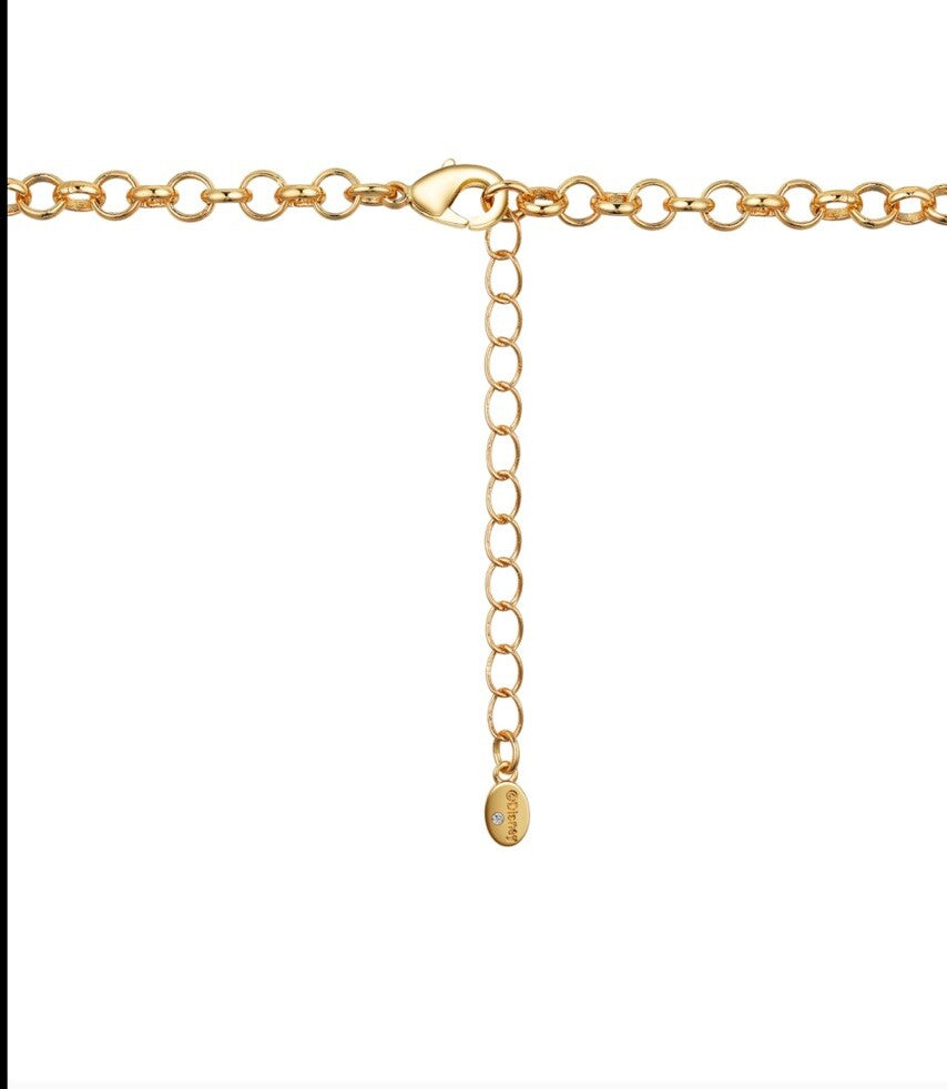 Disney Kid's Princess Tiana Gold-Tone and Green Bead Tiara Pendant Necklace