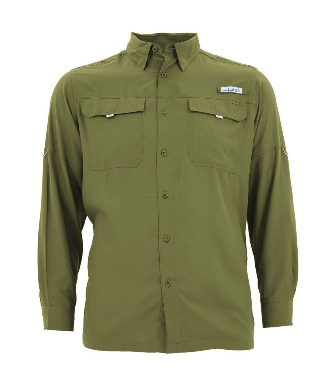 Habit shirt mens green long sleeve outdoor Dri-Fit vented fishing outdoor Sz XL