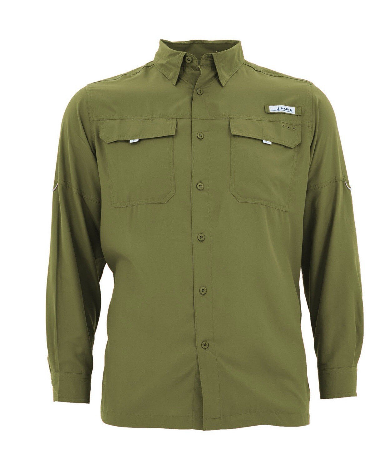Habit shirt mens green long sleeve outdoor Dri-Fit vented fishing outdoor Sz XL