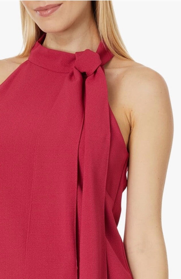 Vince Camuto Women's Red Bow Neck Halter Shift Dress Size 6