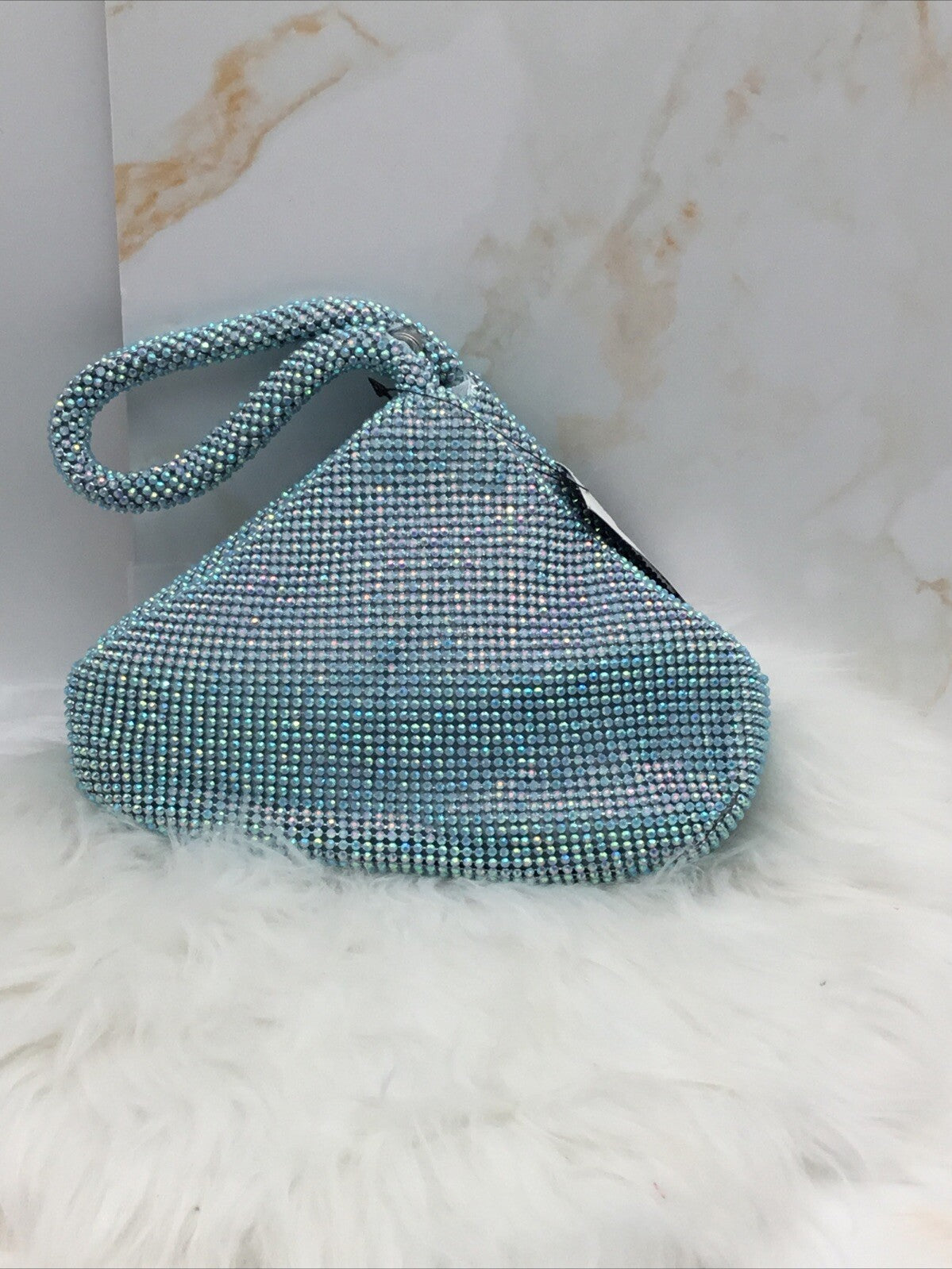 Inc International Concepts Doris Small Crystal Pouch LT BLUE 