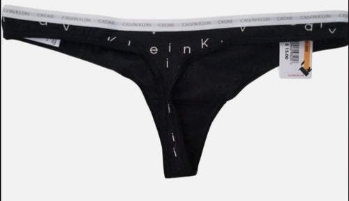 Calvin Klein CK One Cotton Singles Thong Underwear QD3783 Black L