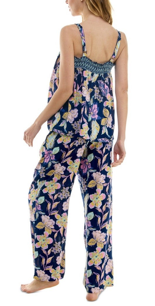 Roudelain Women's 2-Pc Smocked Swing Cami & Pants Pajamas Set - Rain Forest, S