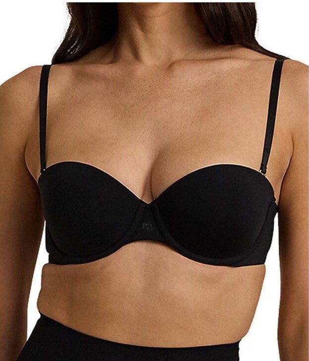 Lauren Ralph Lauren Luxe Smoothing Convertible Strapless Bra 4L0056 - Black  38C