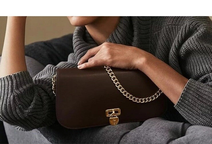 NEW Lauren Ralph Lauren Leather Medium Tanner Shoulder Brown $325
