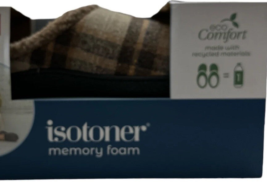 Isotoner Memory Foam Slippers Eco Comfort Dark Chocolate MD 8-9