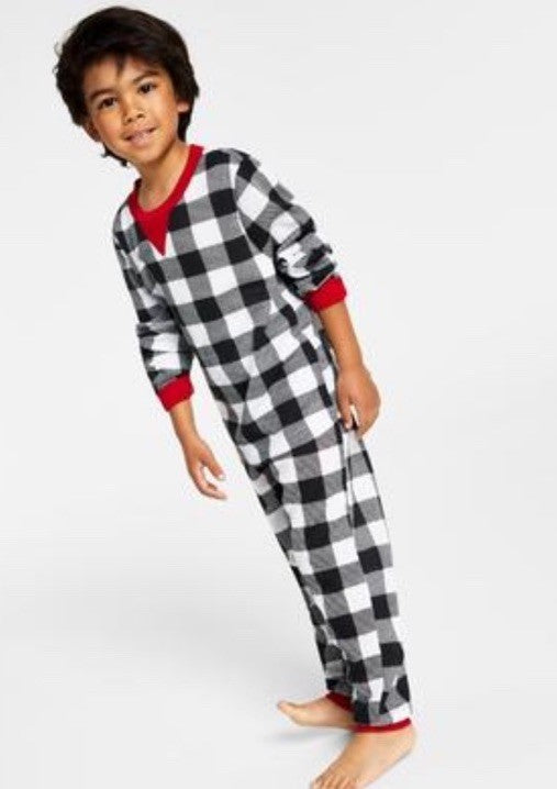 Family Pajamas Matching Kid's Lightweight Thermal Waffle Buffalo 2T-3T