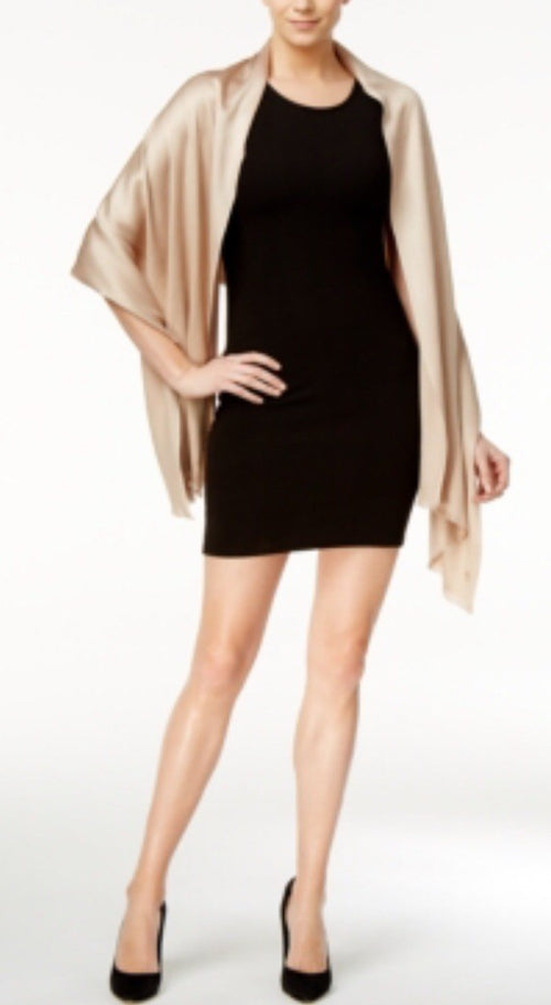 Calvin Klein Solid Satin-Feel Pashmina Scarf Women's One Size Luggage