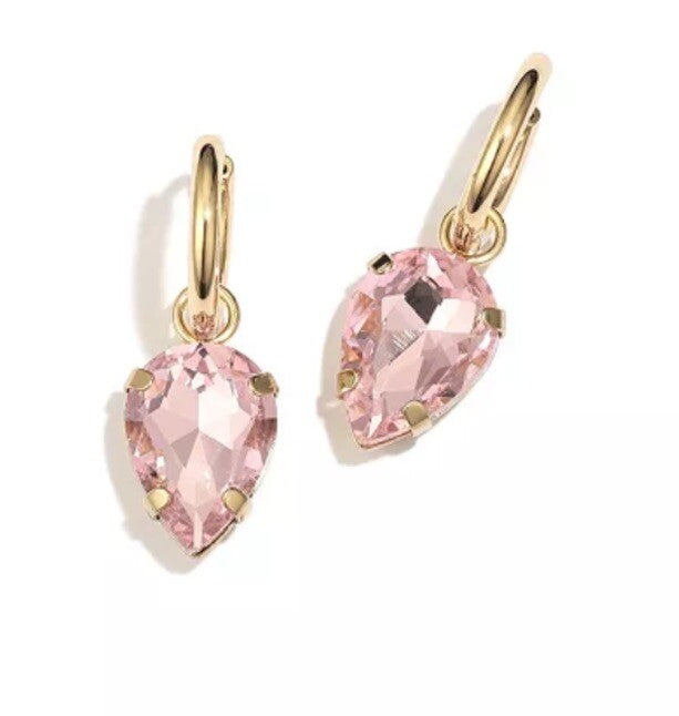 Unwritten Multi-Color Glass Mix and Match Hoop Earring Set - Gold
