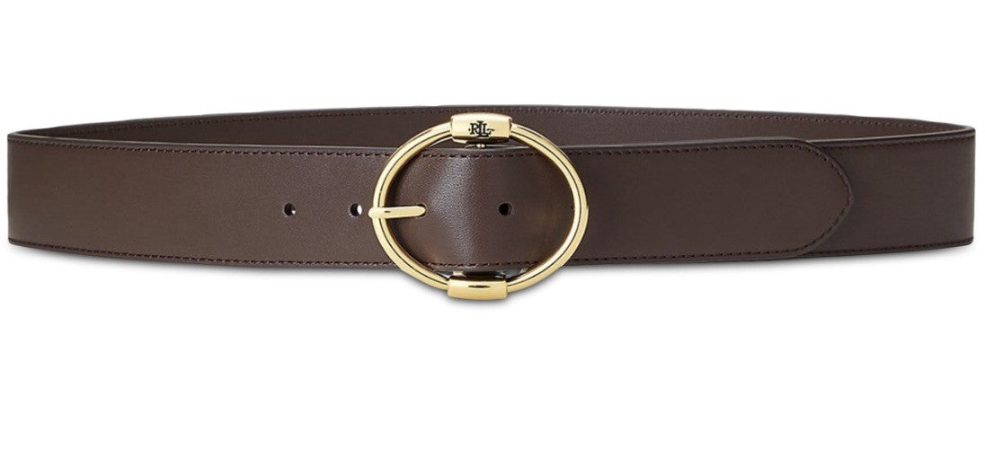 Lauren Ralph Lauren Women's Leather Wide Belt Large Brown XL