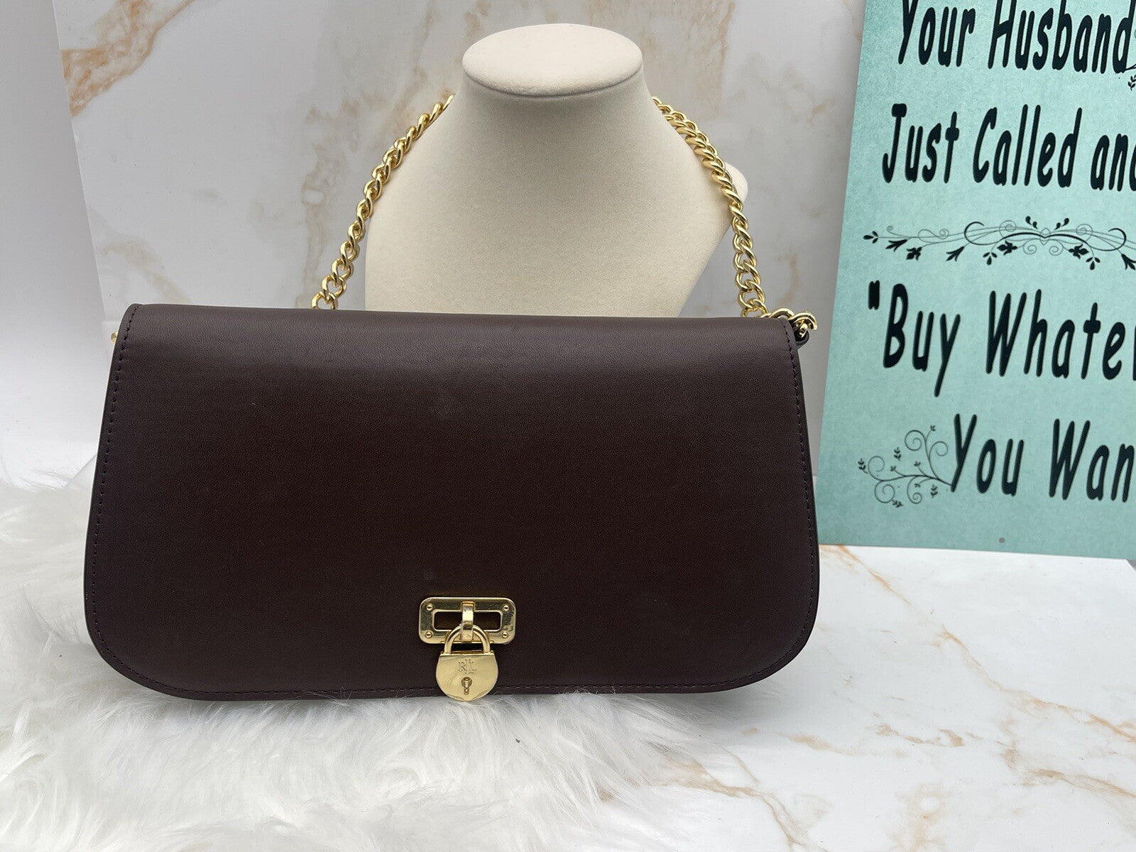 NEW Lauren Ralph Lauren Leather Medium Tanner Shoulder Brown $325