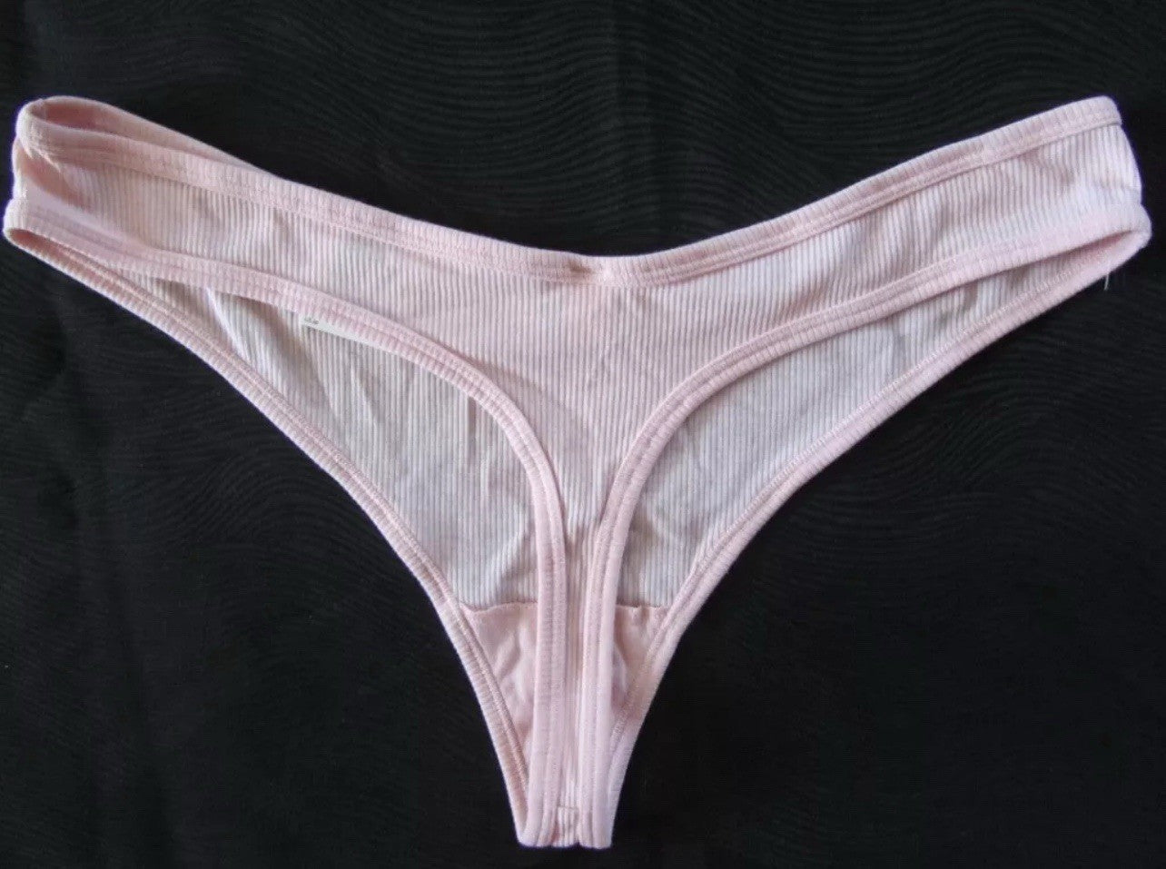 Jenni Women's Ribbed Knit Thong Panty Underwear, Assorted Colors Size XL