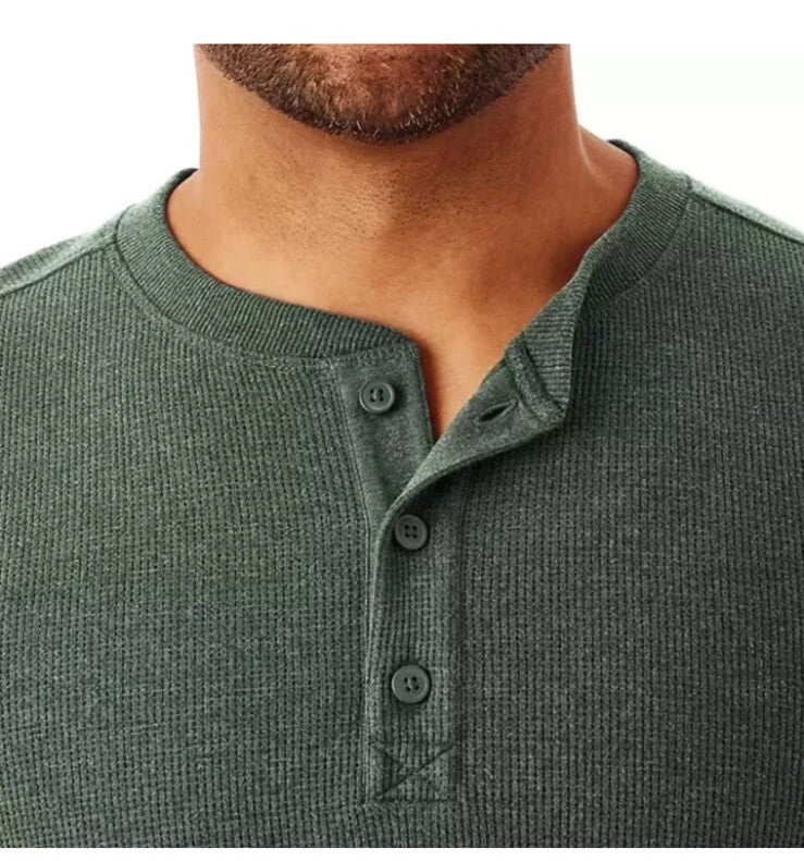 Member’s Mark, Men’s Long Sleeve Thermal Henley, NWT, Size X-Large, Midnight Gre