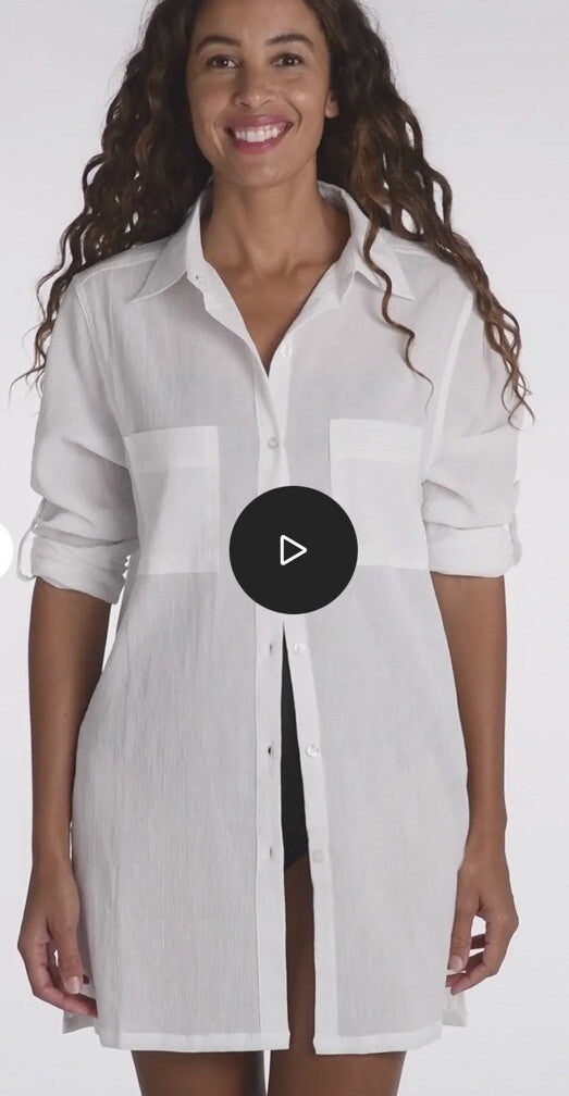 Island Fare Resort Button Down Shirt XS White