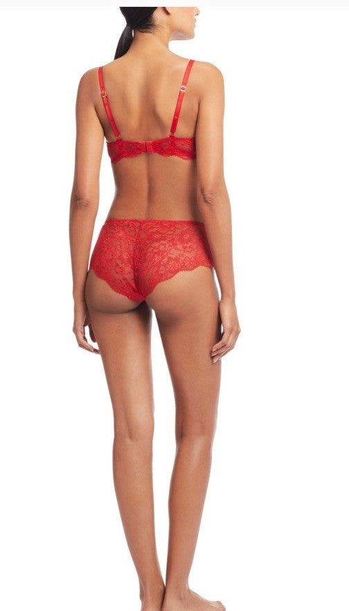 Lauren Ralph Lauren Women's Unlined Lace Full Coverage Bra Ruby  Red 34D