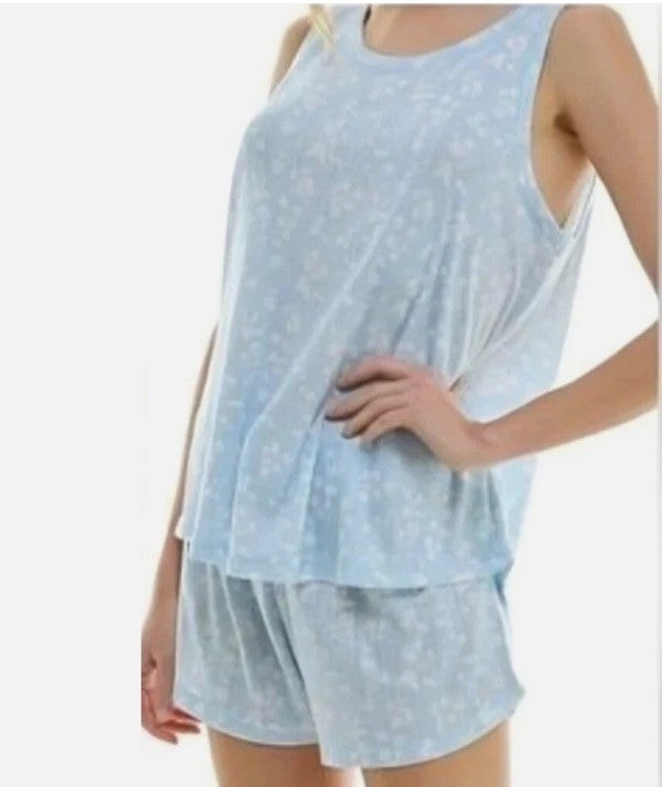 Roudelain Women's 2-Pc. Pointelle Tank Pajamas Set Nantucket Breez L