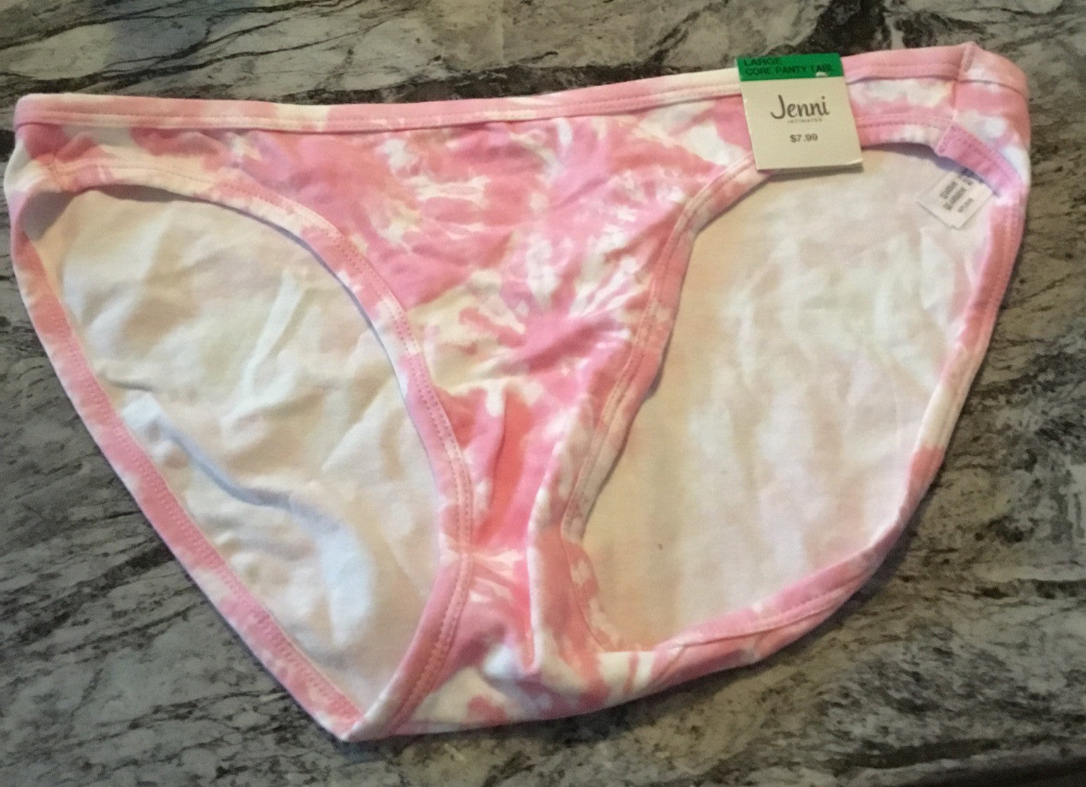 Jenni Women's Bikini Underwear L Tiedye Pink 