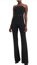 Safiyaa BLACK Women's Myrine Strapless Flare Jumpsuit Black US 4