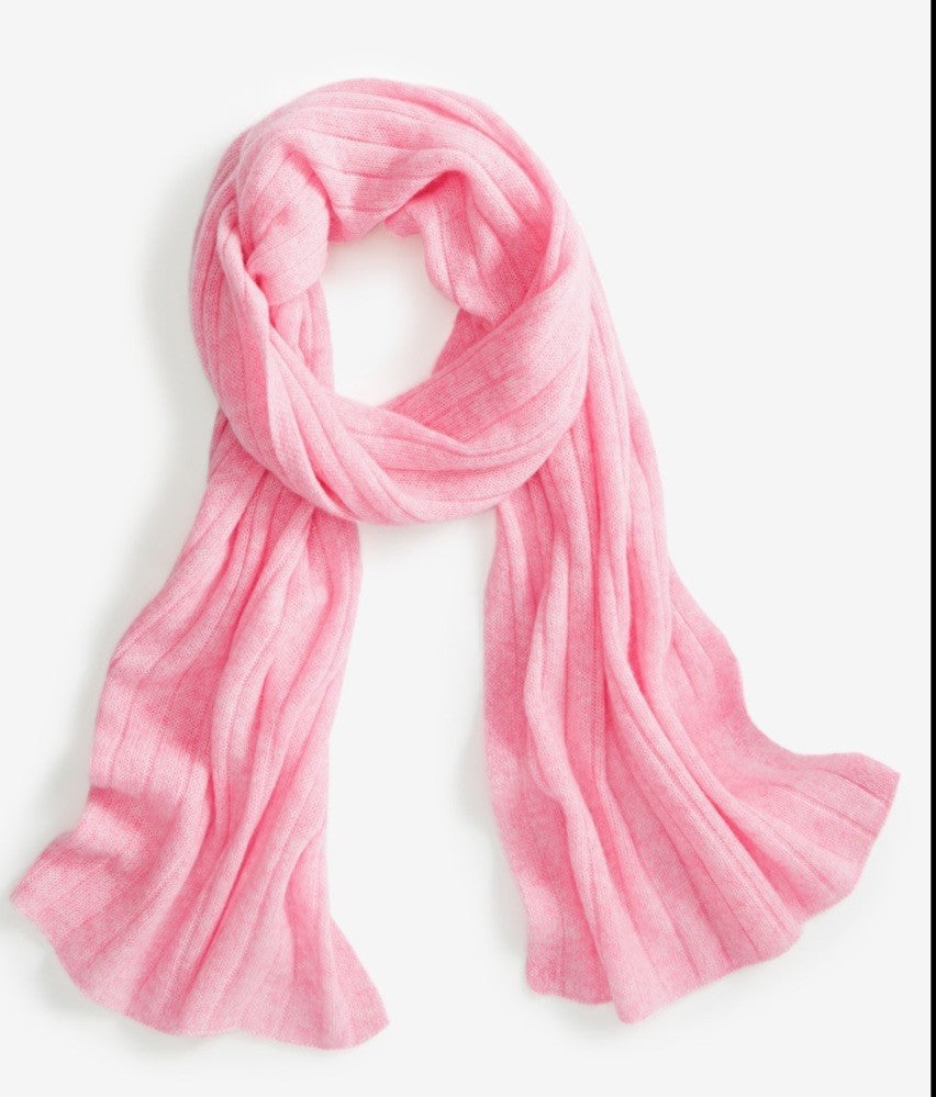 Charter Club Ribbed 100% Cashmere Scarf Women's One Size Bubblegum Heather