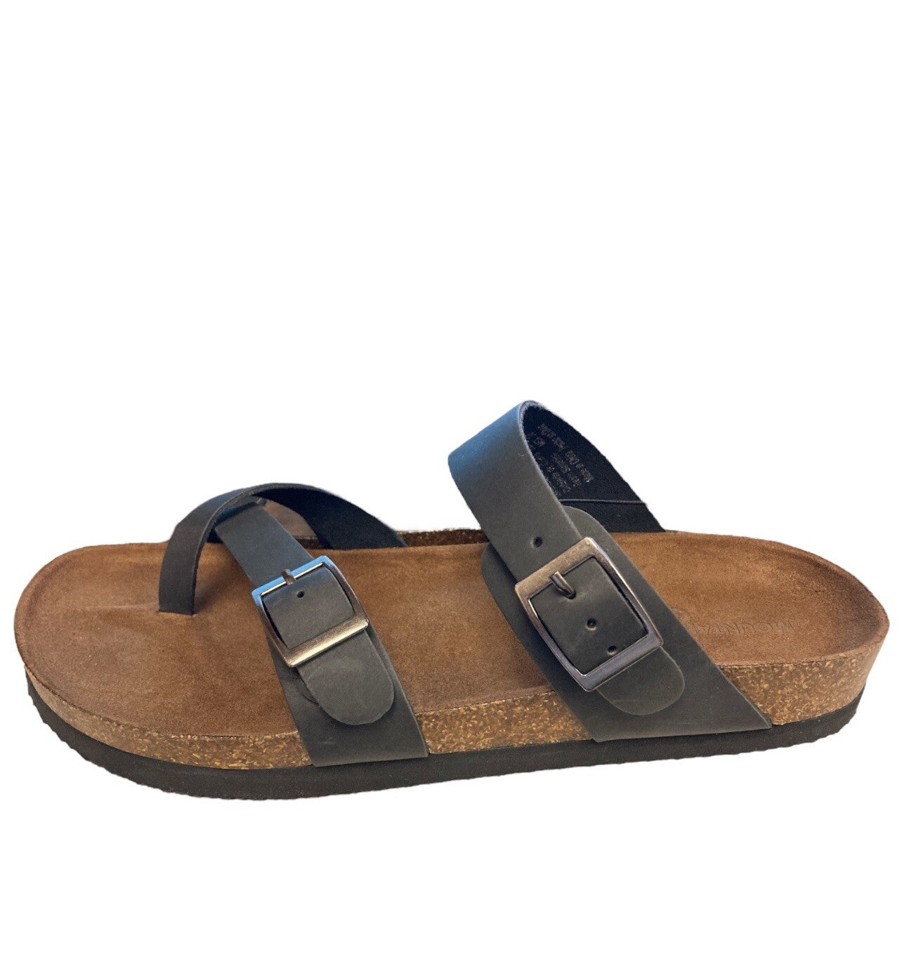 Mountain Sole Easy Slip-On Two Adjustable Buckles Ladies Leather Sandal Sz 6