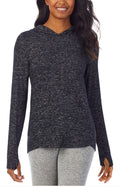 Cuddl Duds SoftKnit Long-Sleeve Tunic Hoodie Heather Charcoal L