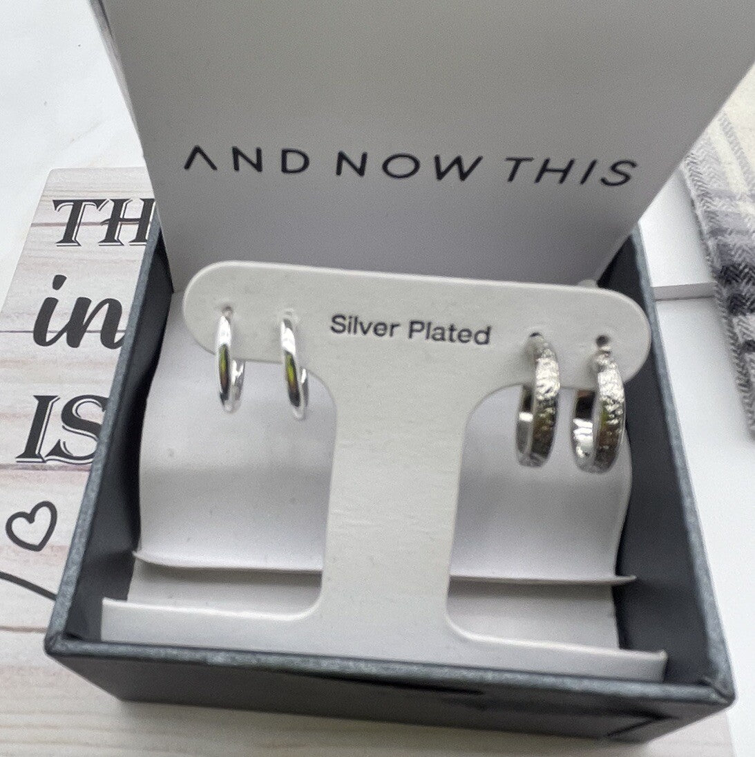 And Now This Silver Plated 2 Set Of Hoop Earrings 