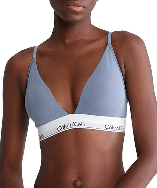 Calvin Klein Women's Modern Cotton Lightly Lined Triangle Bralette M Flint Stone