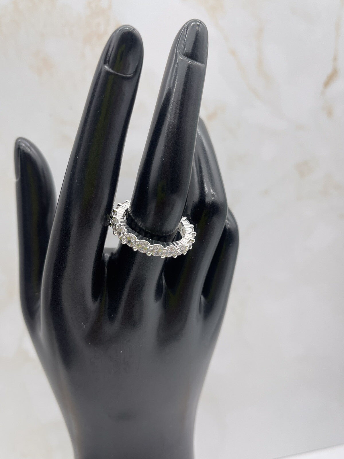 Sparkling Women Charter Club Cubic Zirconia Silver Plated Size 9 Ring