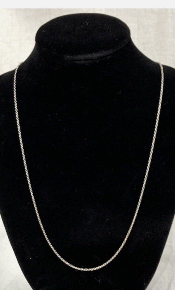 Giani Berni Rope Chain Adjustable 22 Necklace Silver 