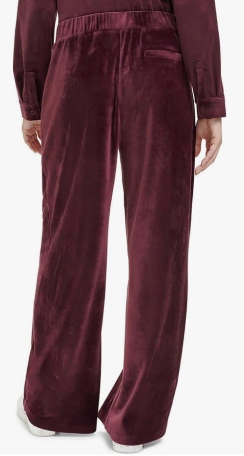 Calvin Klein Womens Velvet Mid Rise Casual Wide Leg Pants BHFO 6159
