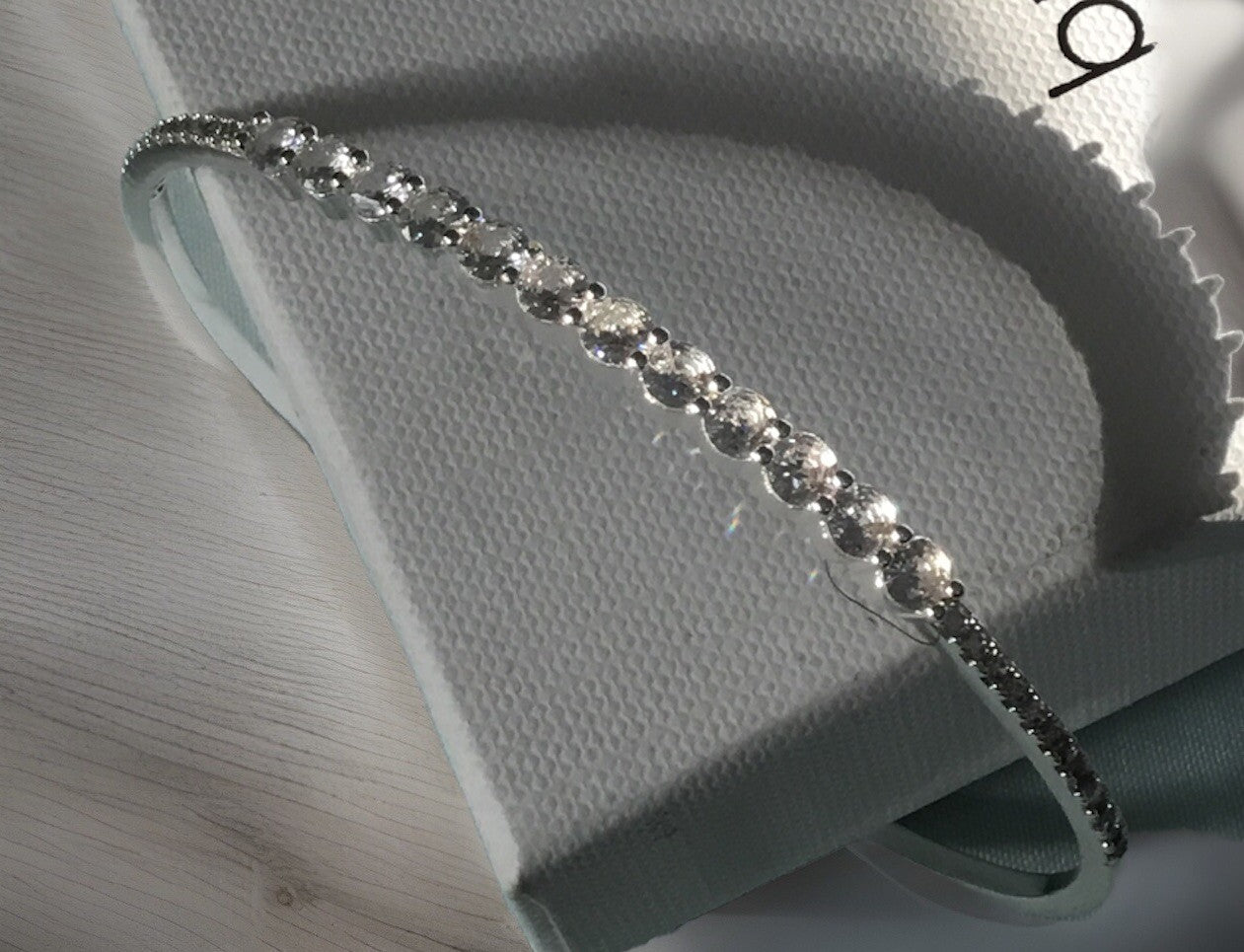 Anne Klein Silver-Tone Crystal Stone Thin Cuff Bracelet