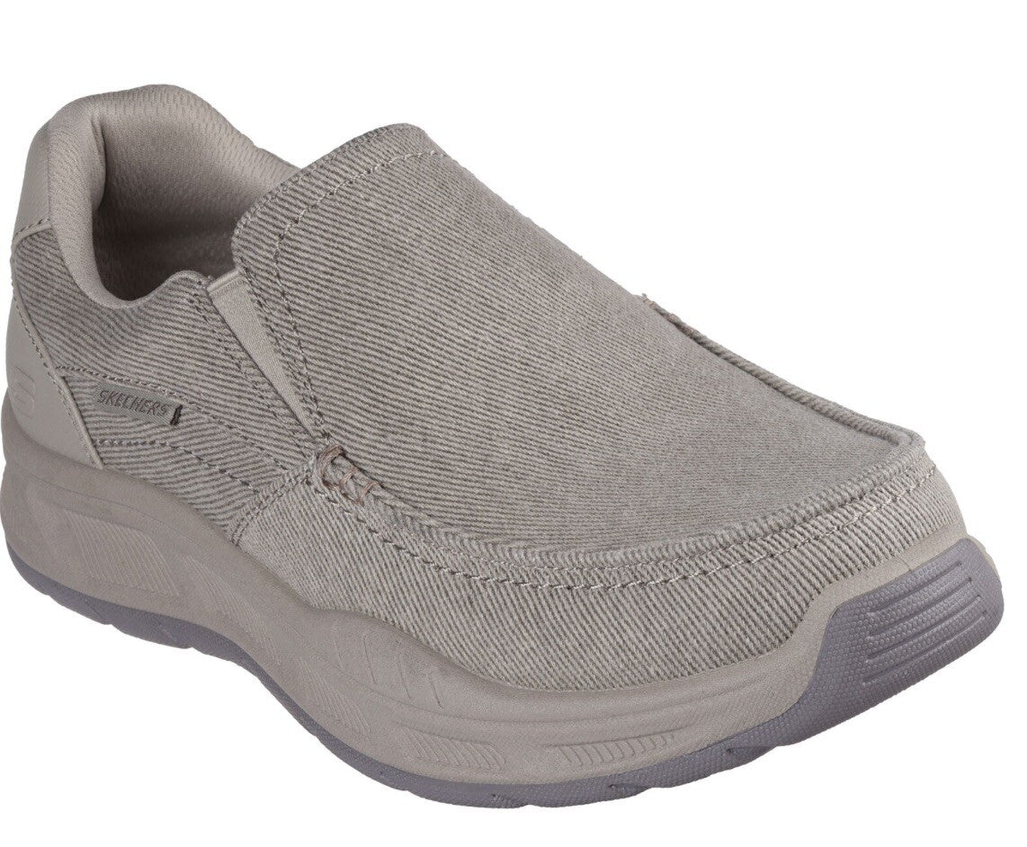 Skechers Men's Cohagen Canvas Slip On Shoe  Color Toupe 16941S Size 9 New