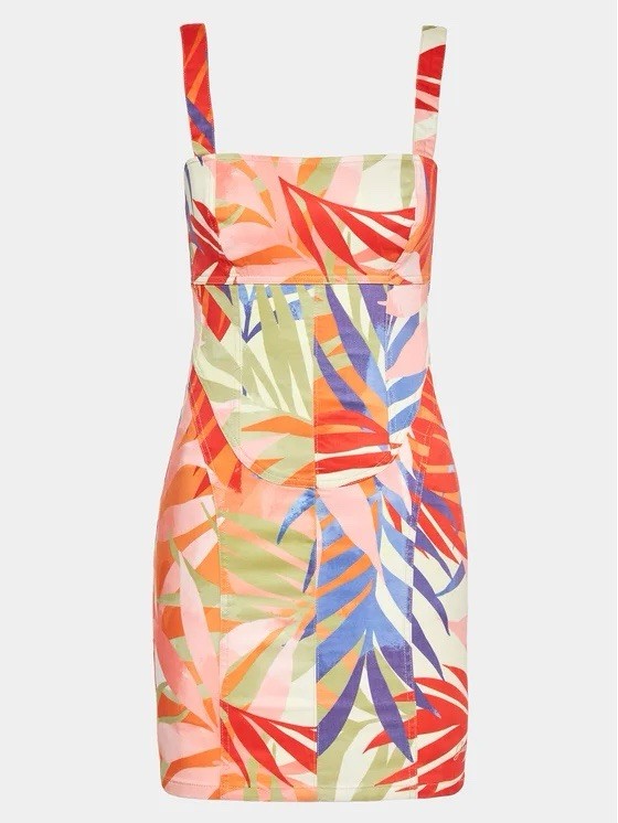 Guess Tropical Print Dress Size XL Multi Color