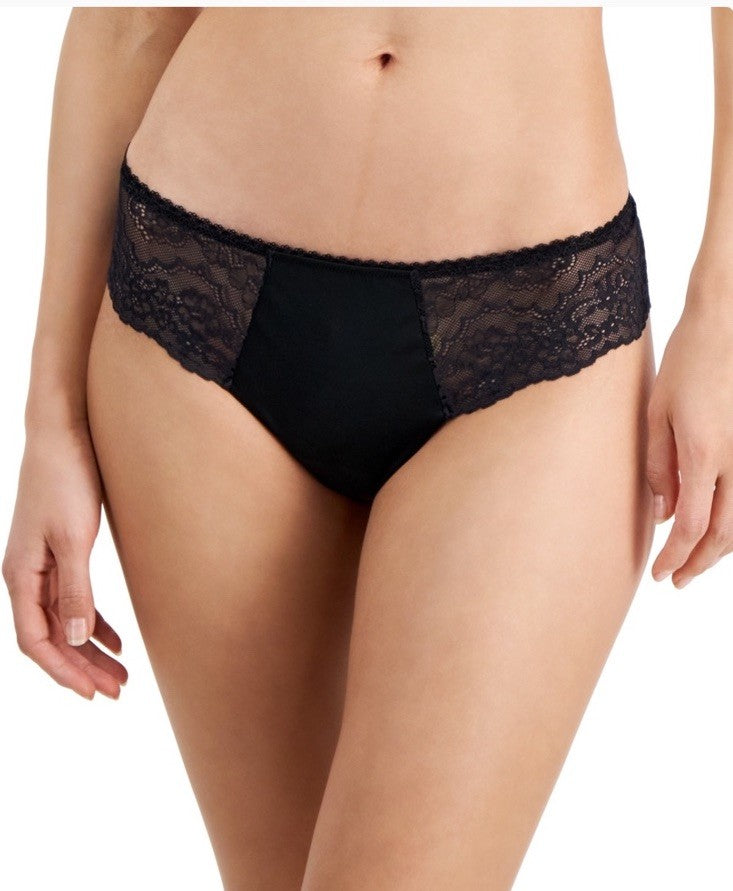 I.N.C. International Concepts Women's Satin Micro Thong Underwear Black XXL