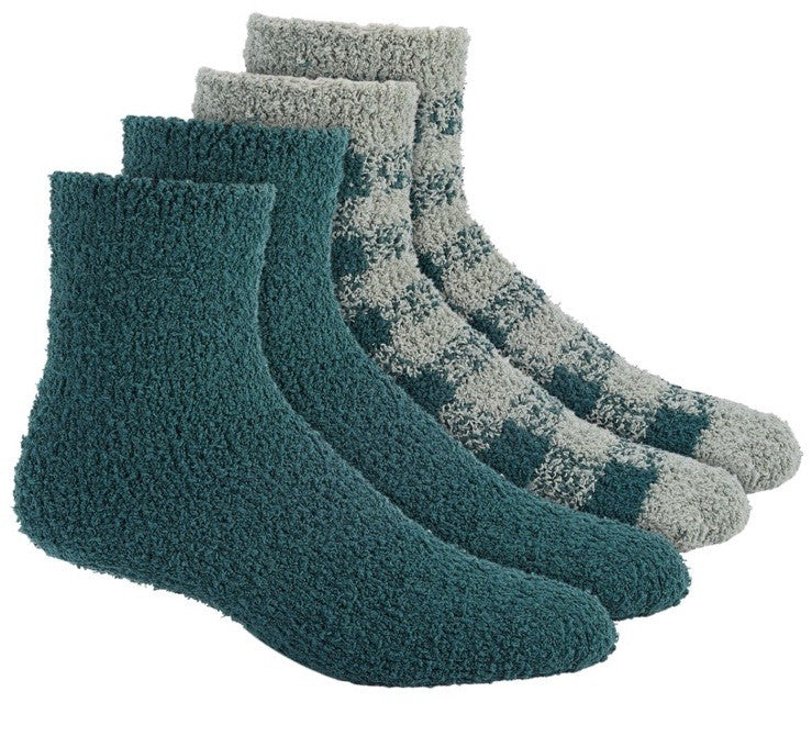 Charter Club Women's 2-Pk. Fuzzy Butter Socks 5-9 Green