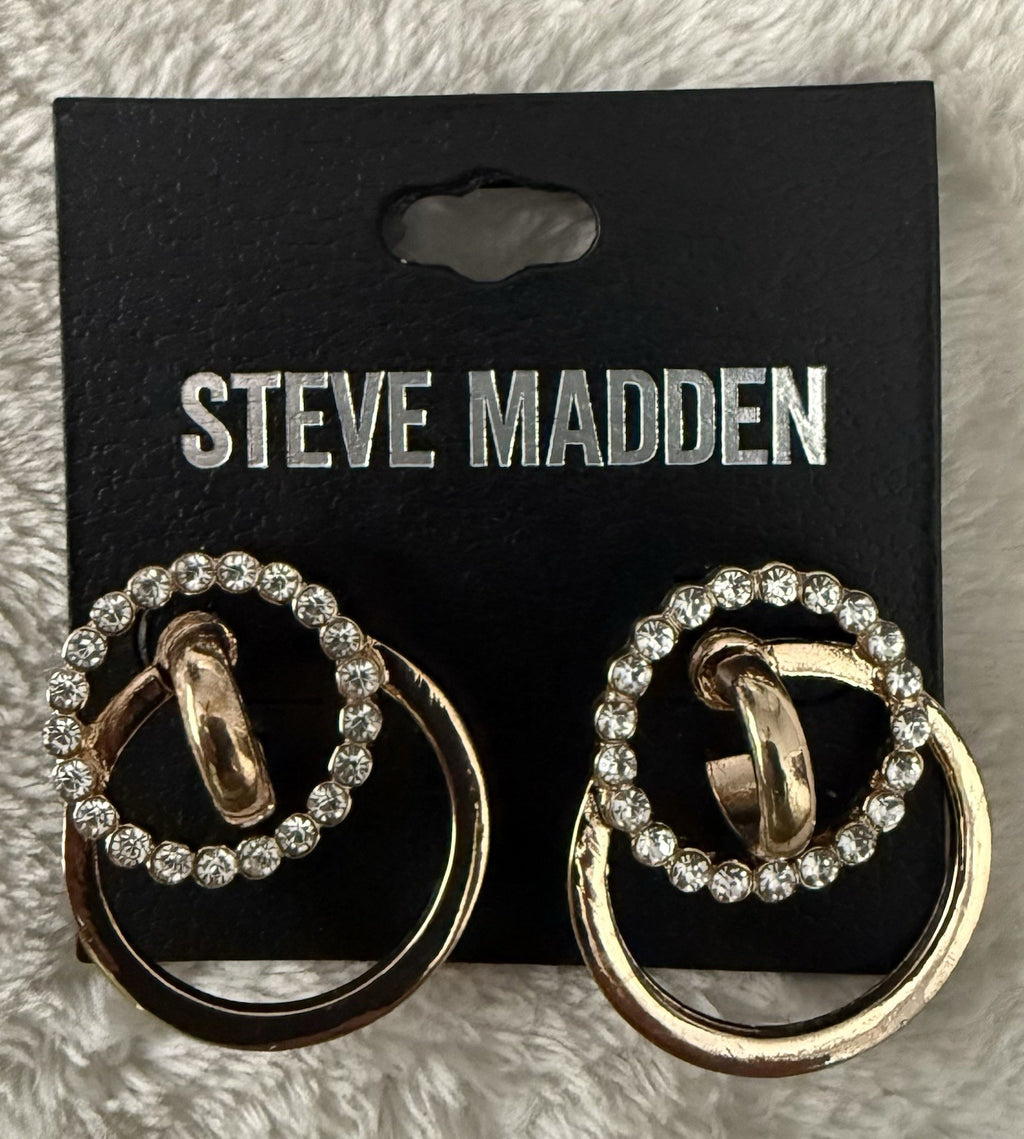 Steve Madden Interlock Crystal Pavé Interlocking Drop Earrings