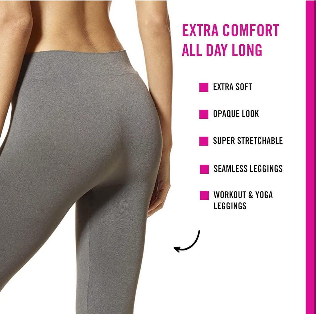 Women HUE Women's Seamless Leggings Grays Size S/M