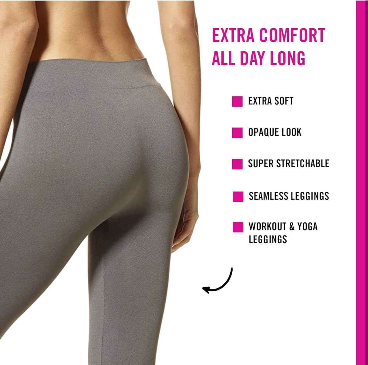 Women HUE Women's Seamless Leggings Grays Size S/M