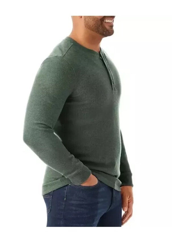 Member’s Mark, Men’s Long Sleeve Thermal Henley, NWT, Size X-Large, Midnight Gre