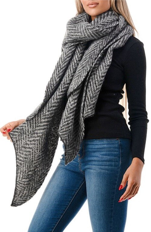  Marcus Adler Women's Plush Chevron Ultra Soft Scarf