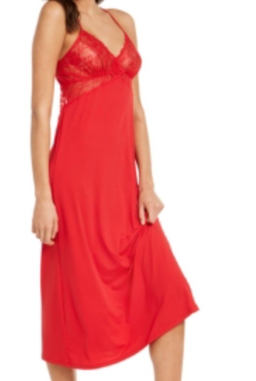 I.N.C. International Concepts Lace Long Nightgown Red XS
