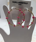 karl lagerfeld paris Women’s Gold Color Earrings Hoops Medium 