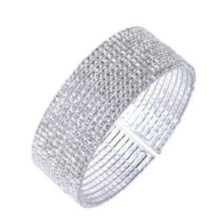 Anne Klein Silver-Tone Crystal Cuff Bracelet