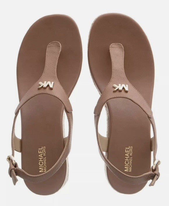 MICHAEL Michael Kors Laney Thong Espadrille Wedge Sandals Luggage 7.5