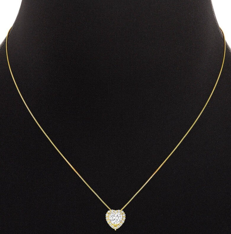 Holiday Lane 2-Pc. Cubic Zirconia Heart Pavé Pendant Necklace & Stud Earring Set