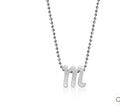 Alex Woo Lowercase Initial 16" Pendant Necklace in Sterling Silver - M