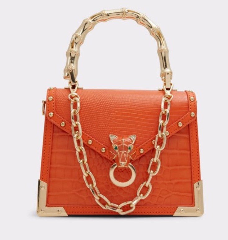 ALDO Bamboobaroox Synthetic Medium Top Handle Bag Orange 